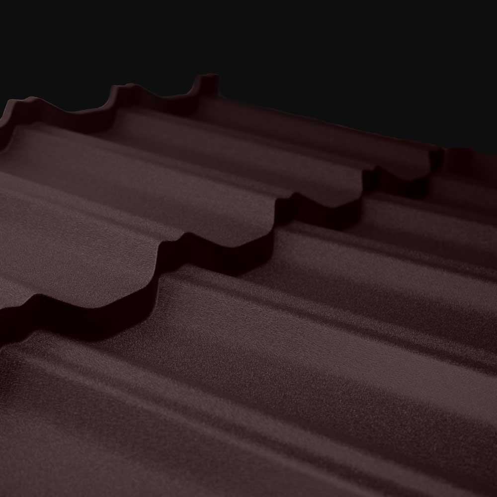 Tremblant metal roof panel - mocha brown