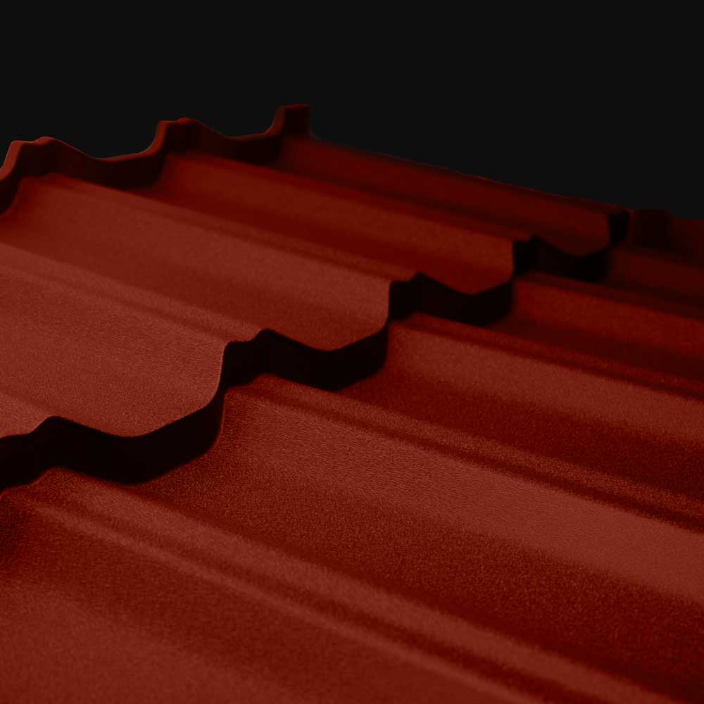 Tremblant metal roof panel - red