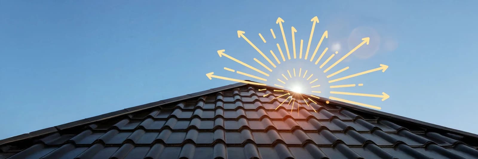 Sunlight reflecting off a metal roof