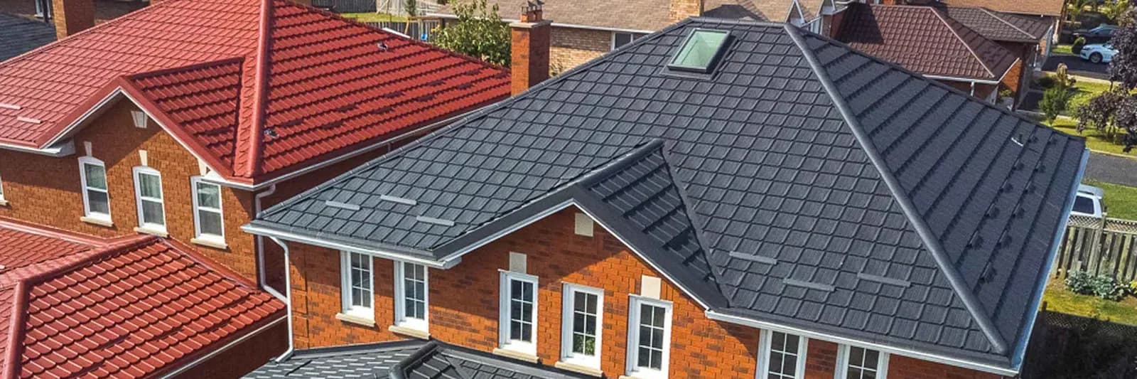 A finished metal roof in daylight