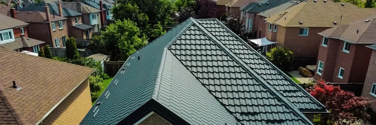 A metal roof during installation on an Ontario home