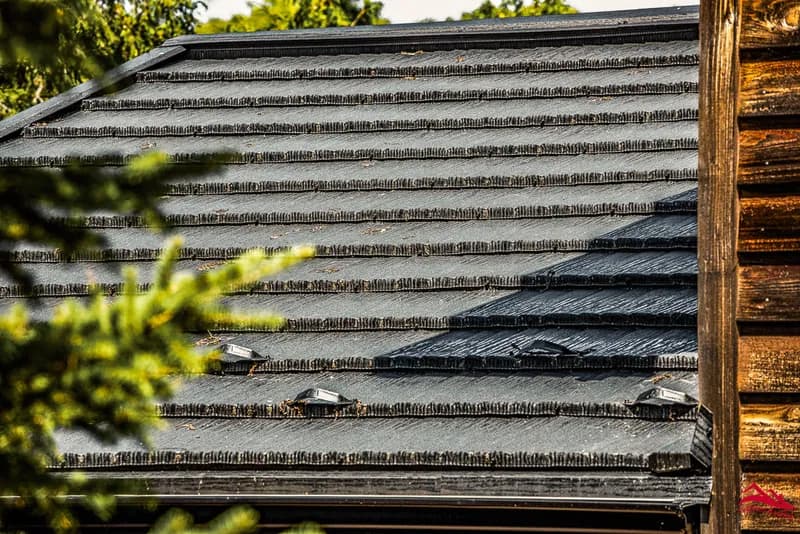 A completed Banff metal roof