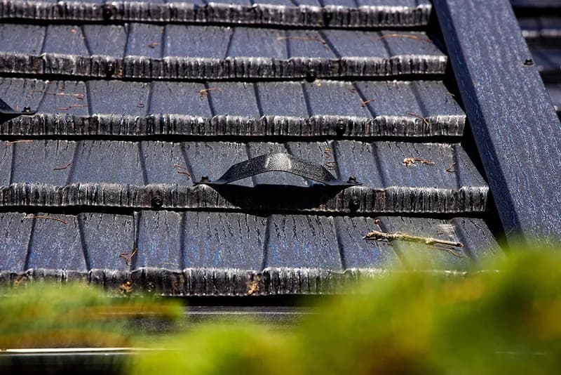 A completed Banff metal roof