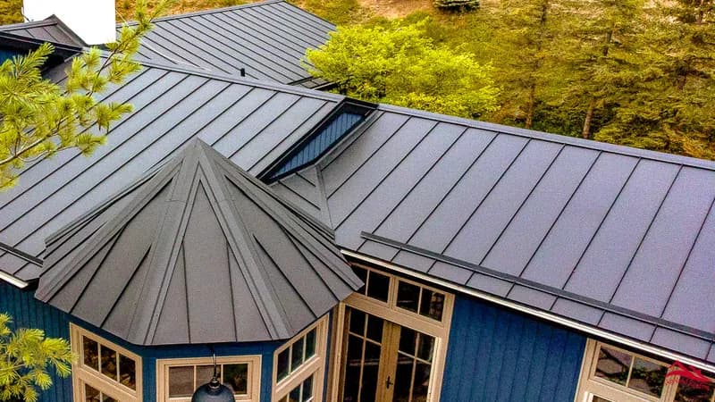 A completed Standing Seam metal roof