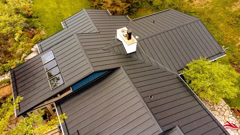 A completed Standing Seam metal roof