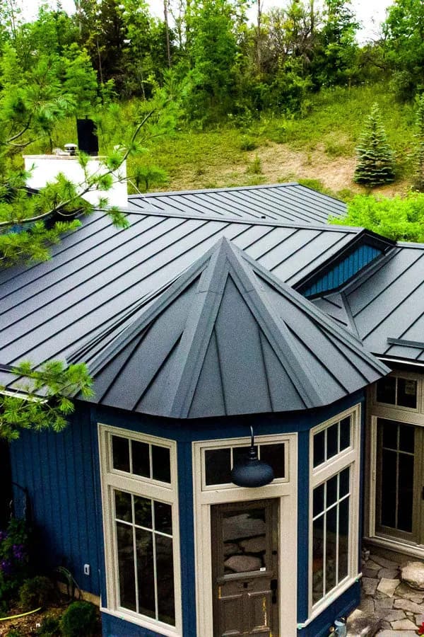 A completed Standing Seam metal roof