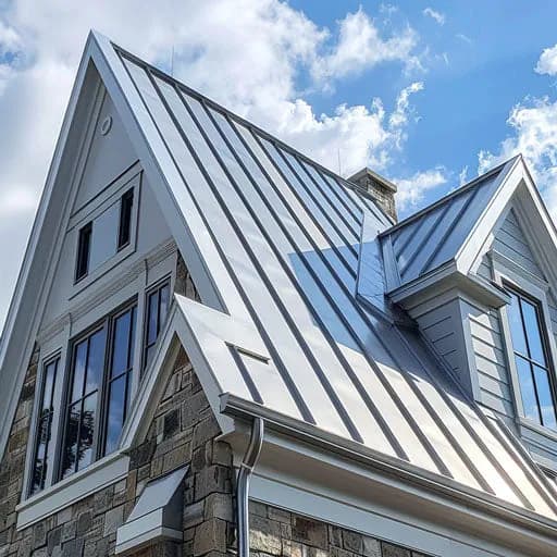 A completed Standing Seam metal roof