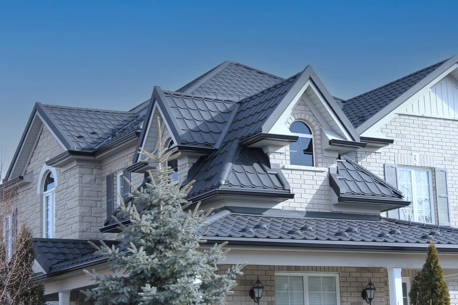A completed Whistler metal roof