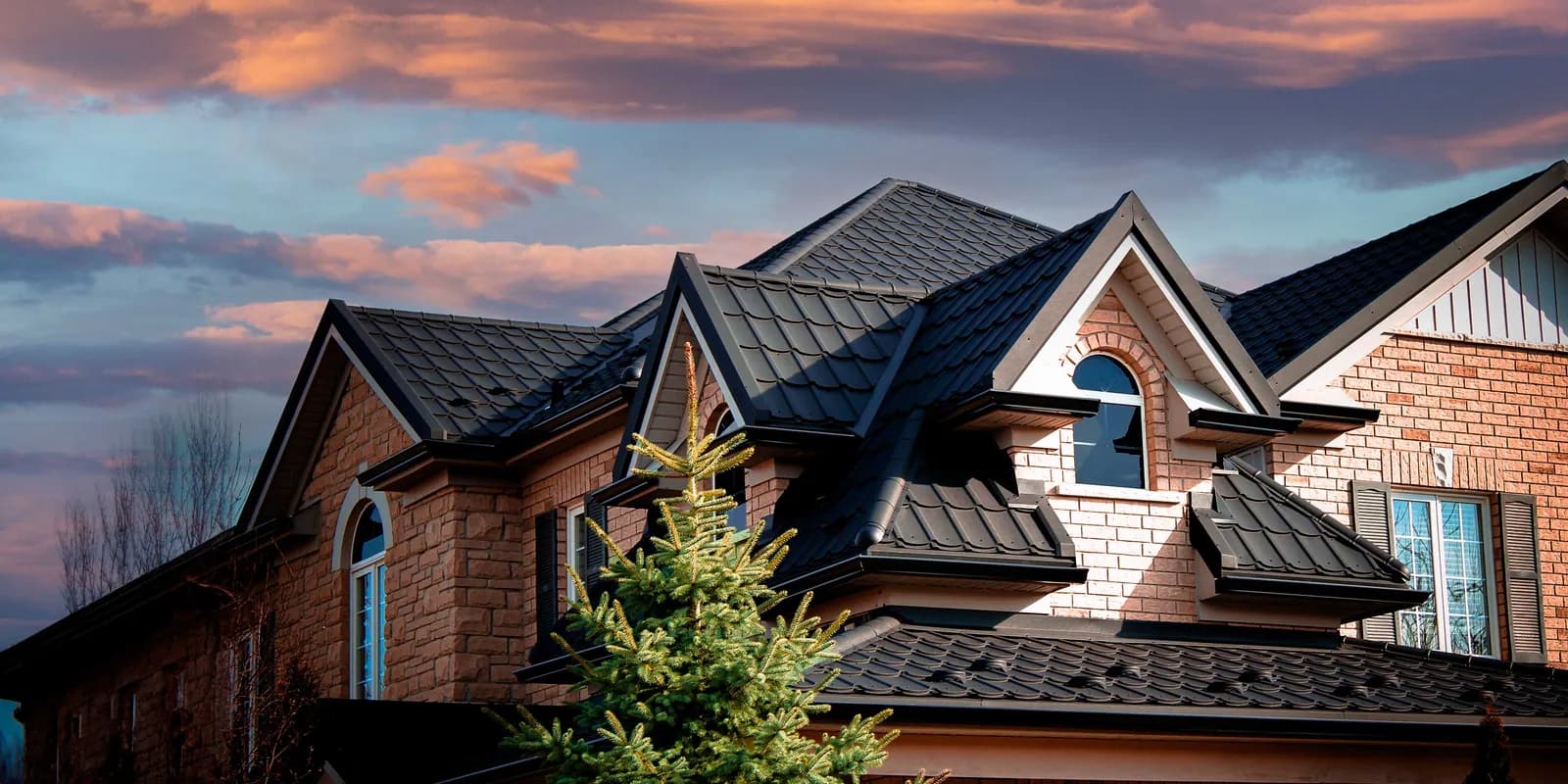 A completed Whistler metal roof