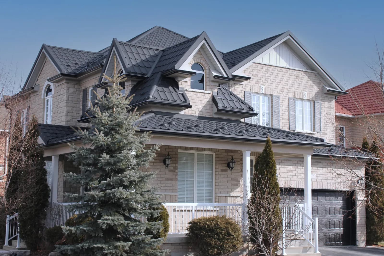 A completed Whistler metal roof