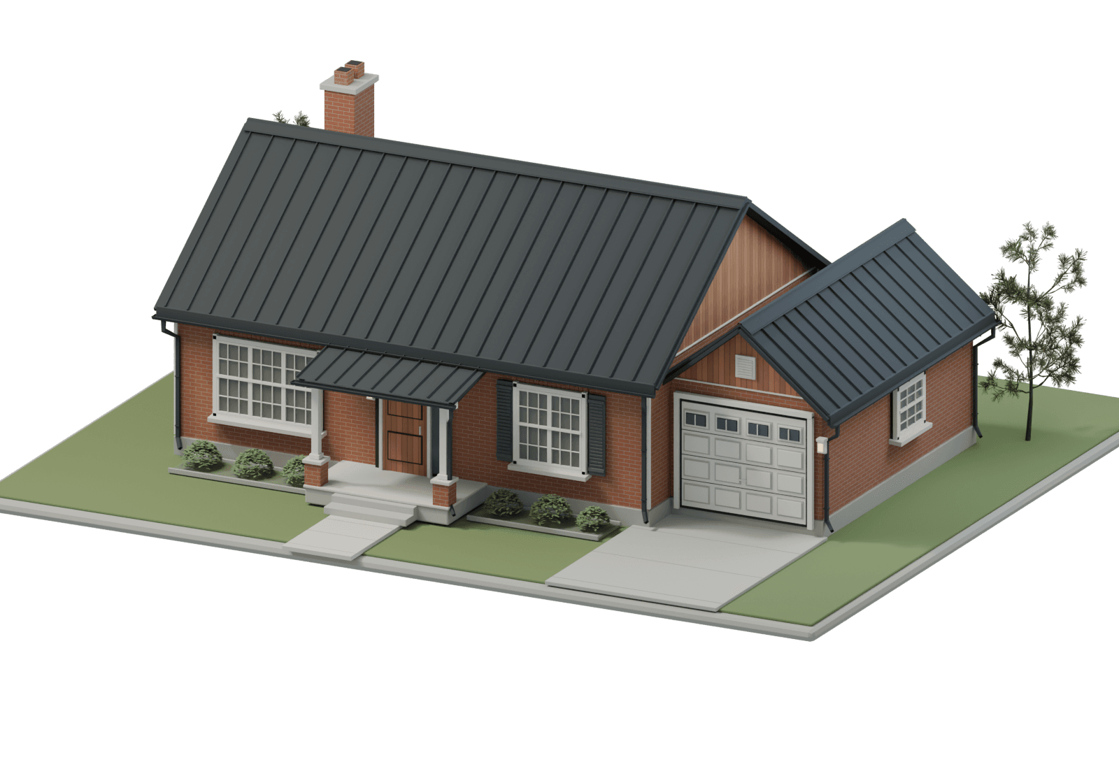 Illustrative house in the Highland roof visualizer